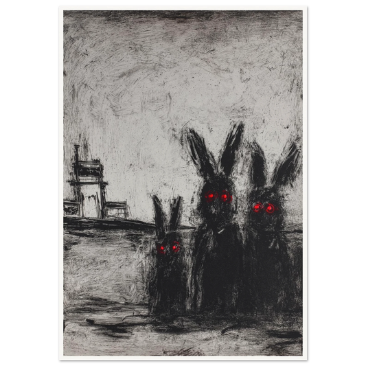 Three Etched Faces - Framed Poster - 30x40 cm / 12x16″ - Black frame
