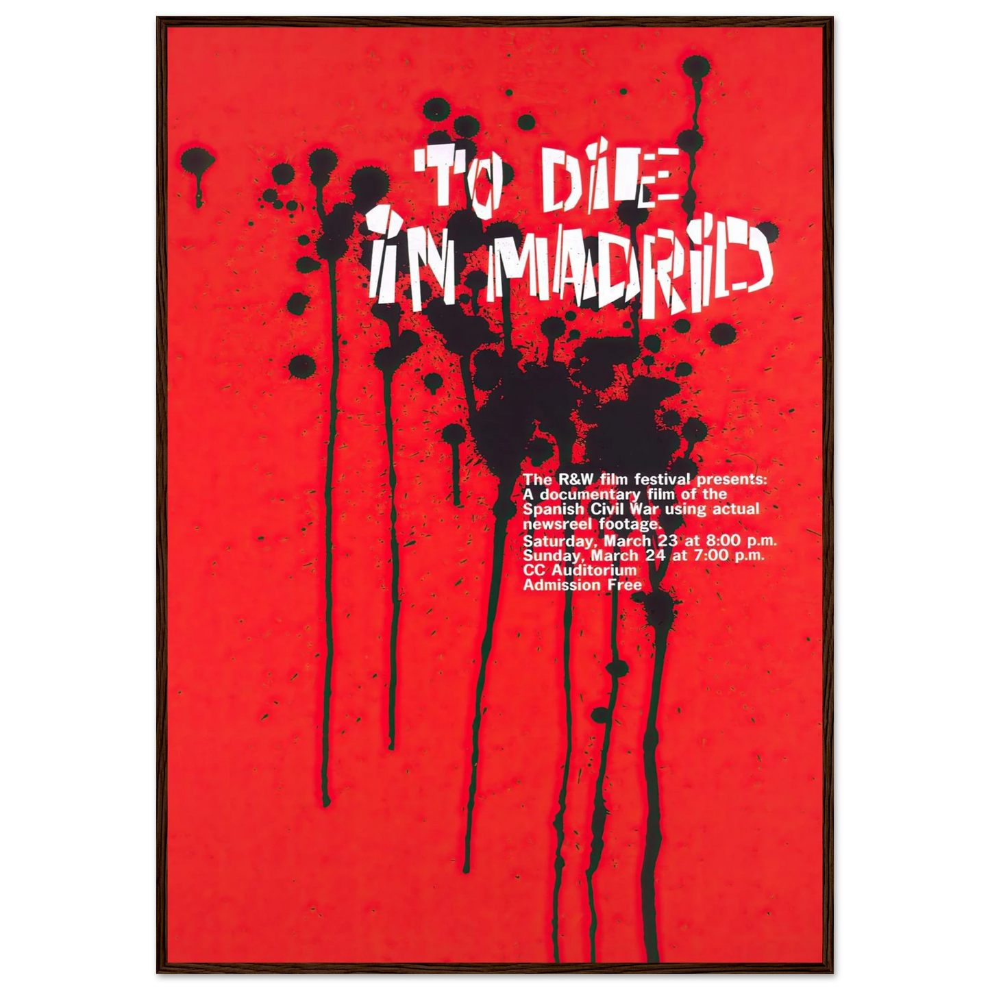 To die in Madrid Art Print | National Institutes of Health - Framed Poster - 30x40 cm / 12x16″ - Black frame