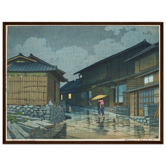 Tokaido Nissaka (1942) Art Print | Kawase Hasui - Framed Poster - 30x40 cm / 12x16″ - Black frame