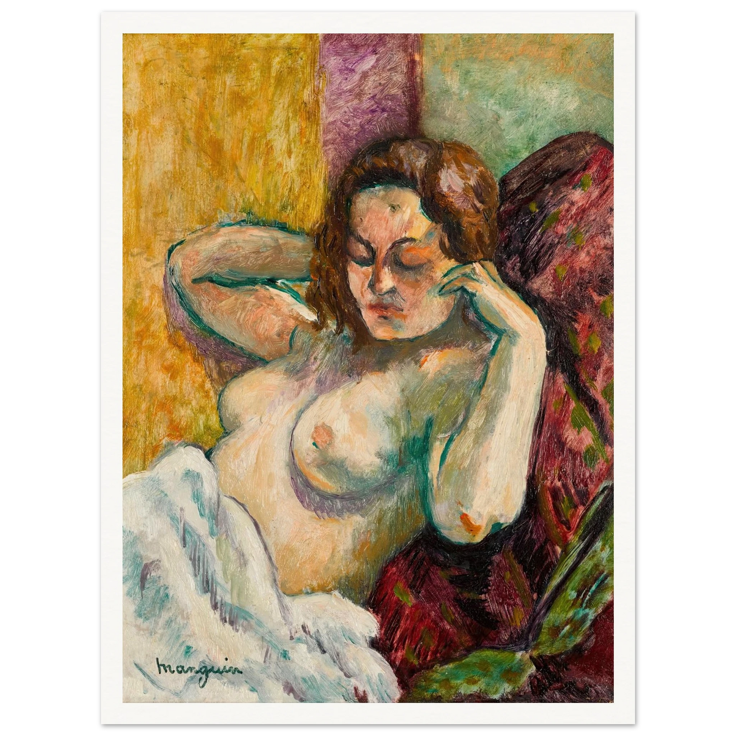 Torse de Vanina (1945) Art Print | Henri Manguin - Framed Poster - 30x40 cm / 12x16″ - Black frame