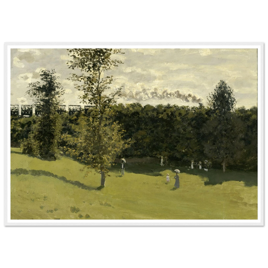 Train in the Countryside (circa 1870) Art Print | Claude Monet - Framed Poster - 30x40 cm / 12x16″ - Black frame