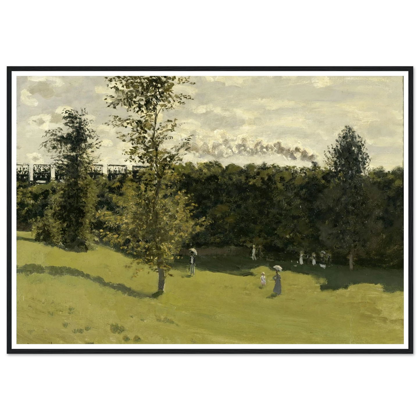 Train in the Countryside (circa 1870) Art Print | Claude Monet - Framed Poster - 30x40 cm / 12x16″ - Black frame