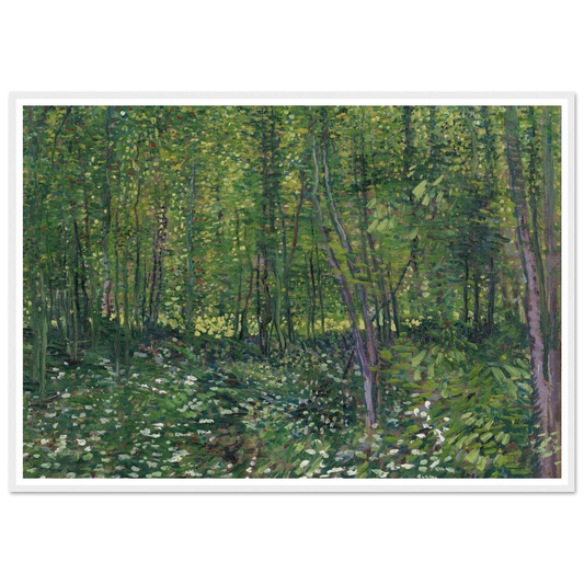 Trees and undergrowth (1887) Art Print | Vincent van Gogh - Framed Poster - 30x40 cm / 12x16″ - Black frame