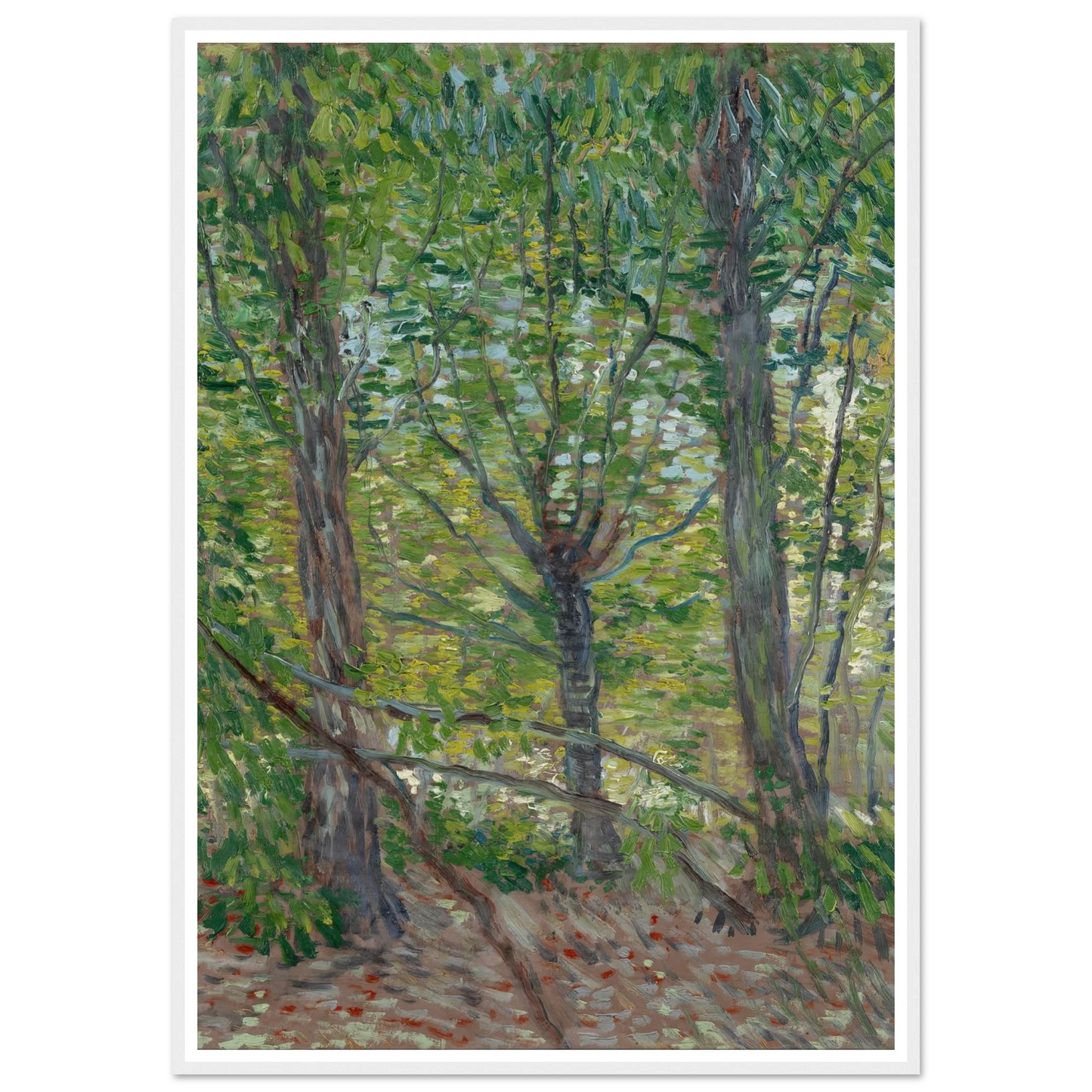 Trees Art Print | Vincent van Gogh - Framed Poster - 30x40 cm / 12x16″ - Black frame