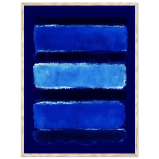 Triple Blue Bars - Framed Poster - 30x40 cm / 12x16″ - Black frame