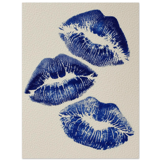 Triple Indigo Kiss - Framed Poster - 30x40 cm / 12x16″ - Black frame