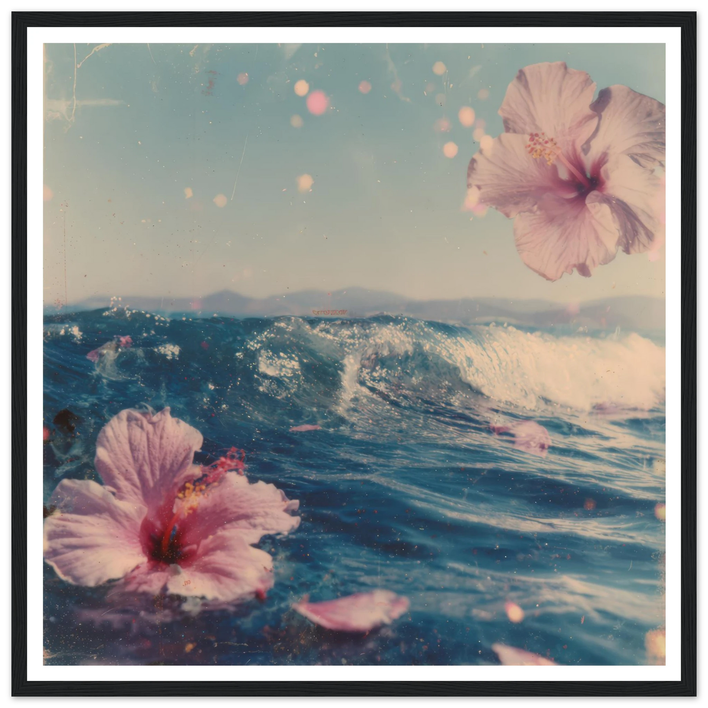 Tropical Wave Dream - Framed Poster - 30x30 cm / 12x12″ - Black frame