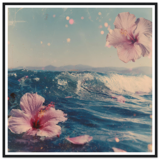 Tropical Wave Dream - Framed Poster - 30x30 cm / 12x12″ - Black frame
