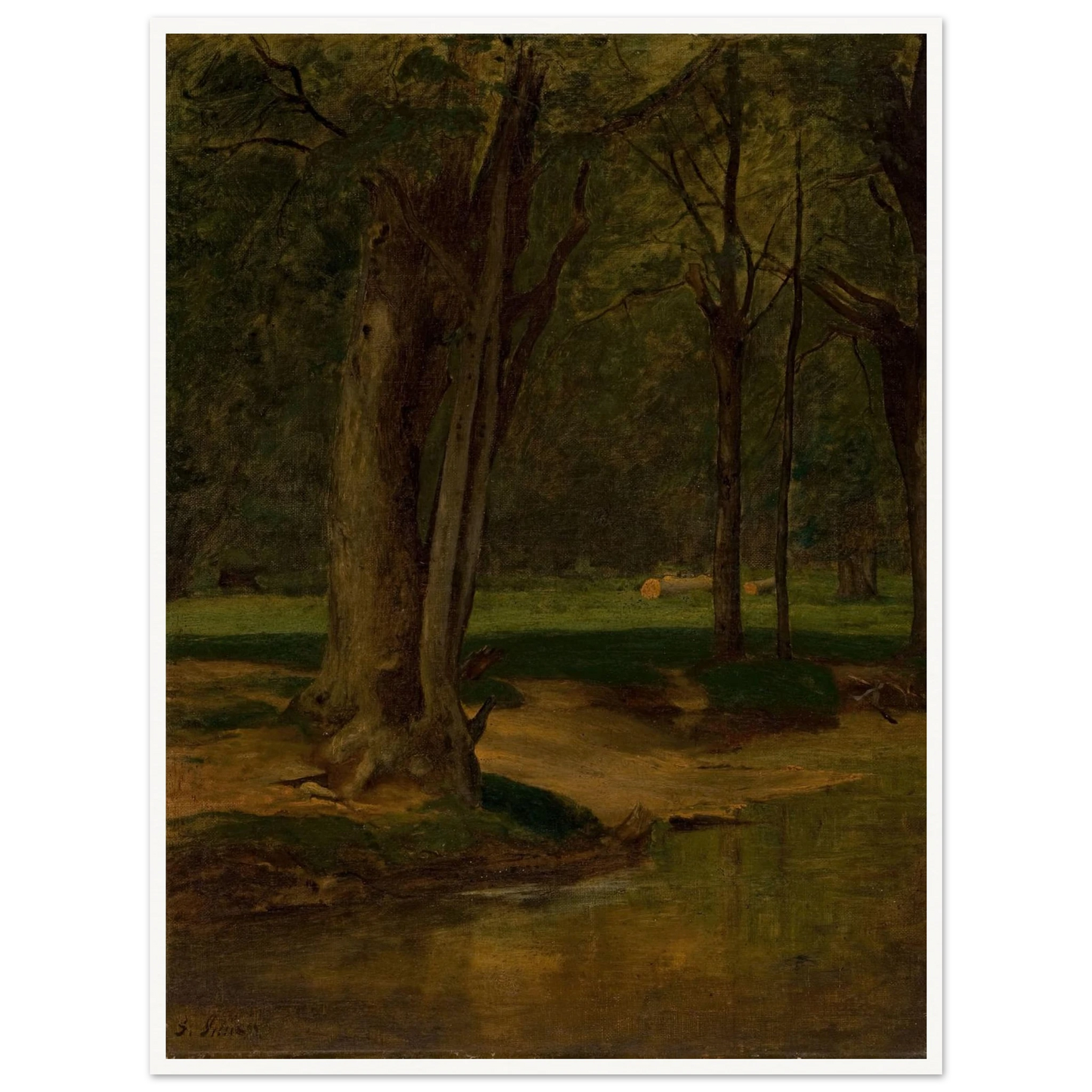 Trout Stream, North Conway (circa 1875-76) Art Print | George Inness - Framed Poster - 30x40 cm / 12x16″ - Black frame