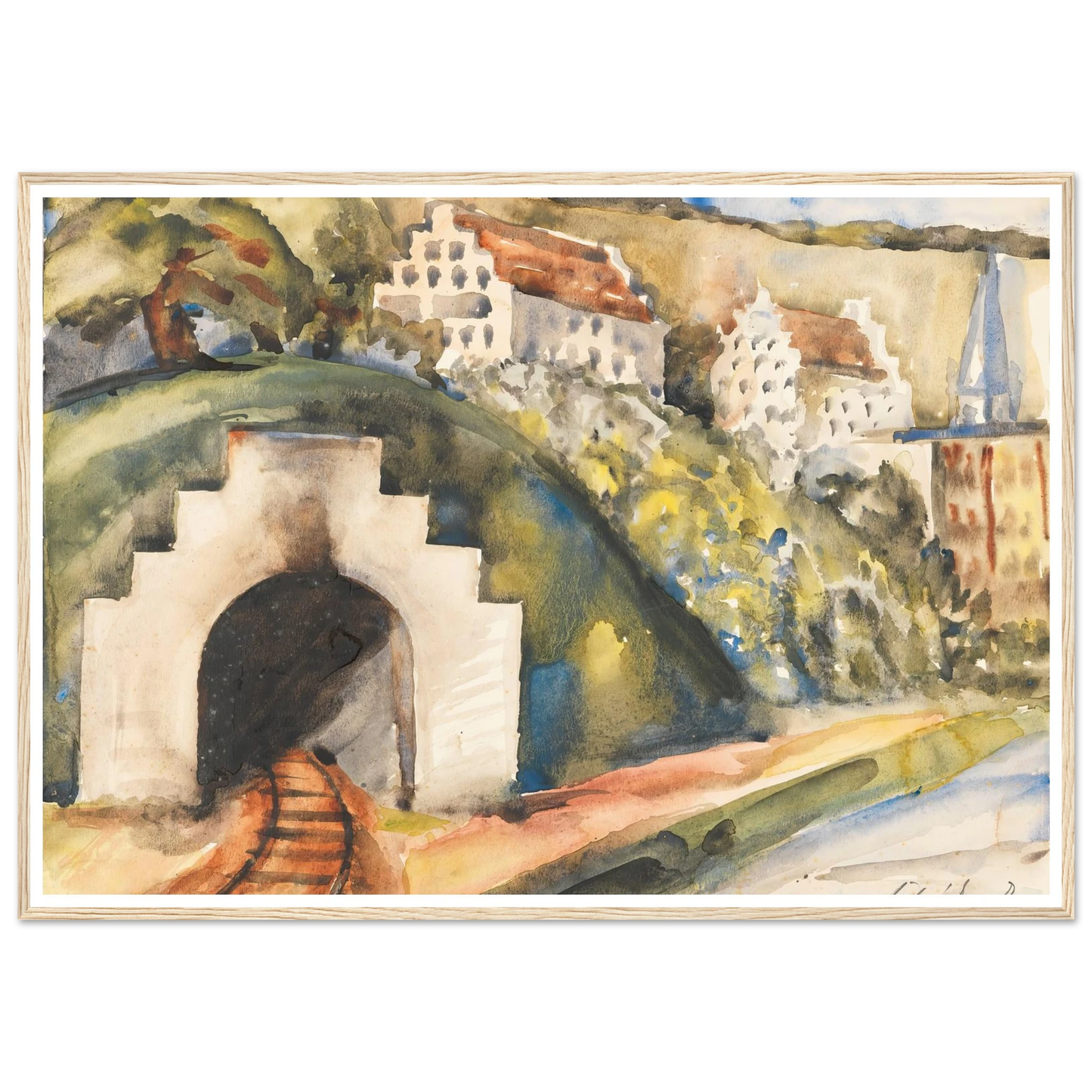 Tunnel bei Wasserburg am Inn (1924) Art Print | Paul Kleinschmidt - Framed Poster - 30x40 cm / 12x16″ - Black frame