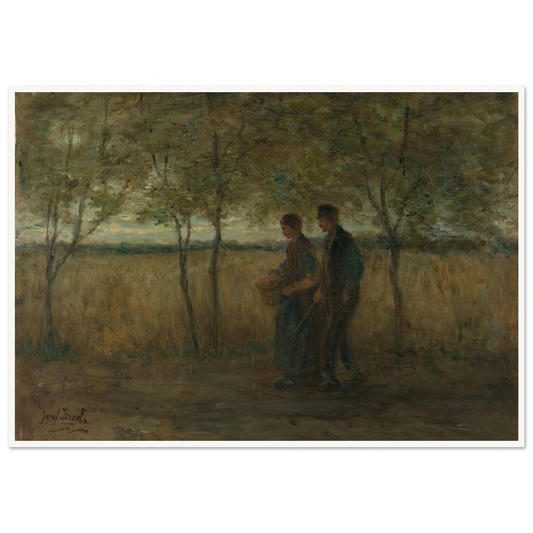 ‘Turning homewards’ (1860 - 1911) Art Print | Jozef Israels - Framed Poster - 30x40 cm / 12x16″ - Black frame