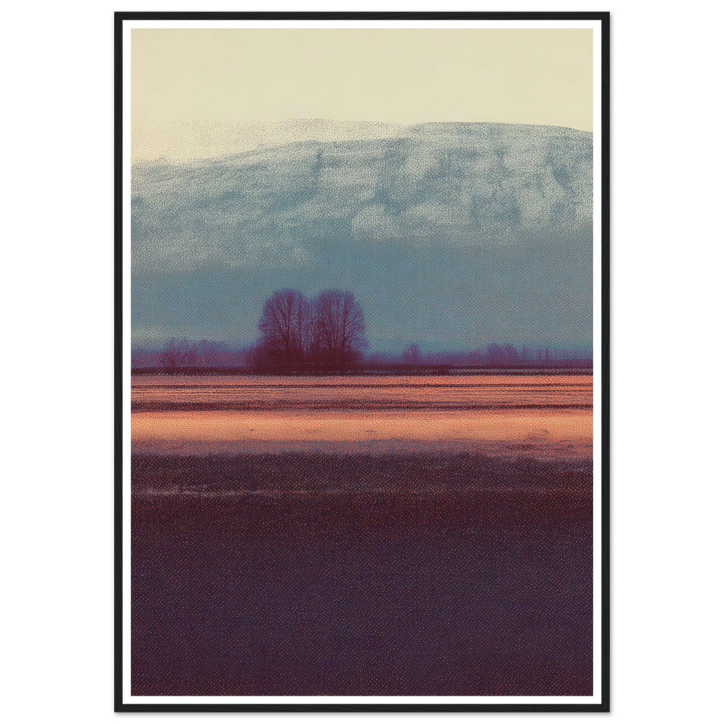 Twin Peaks in Fog - Framed Poster - 30x40 cm / 12x16″ - Black frame