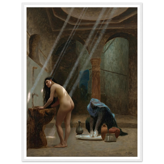 Un bain maure, ébauche (circa 1870s) Art Print | Jean Leon Gerome - Framed Poster - 30x40 cm / 12x16″ - Black frame