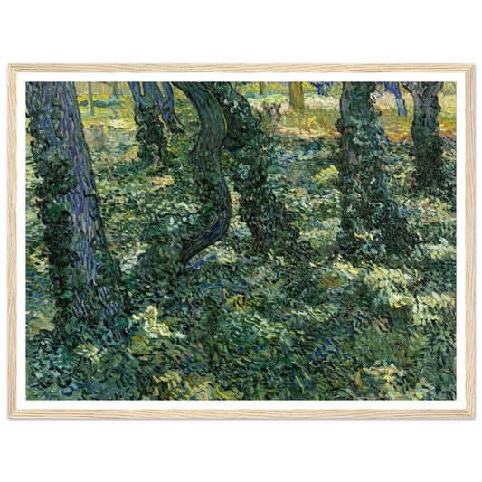 Undergrowth Art Print | Vincent van Gogh - Framed Poster - 30x40 cm / 12x16″ - Black frame