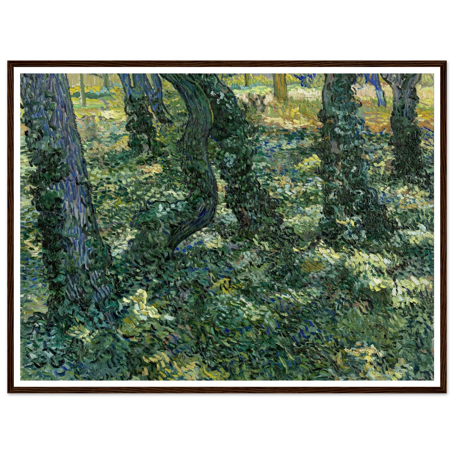 Undergrowth Art Print | Vincent van Gogh - Framed Poster - 30x40 cm / 12x16″ - Black frame