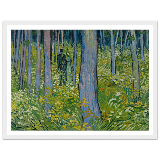 Undergrowth with two Figures (1890) Art Print | Vincent van Gogh - Framed Poster - 30x40 cm / 12x16″ - Black frame