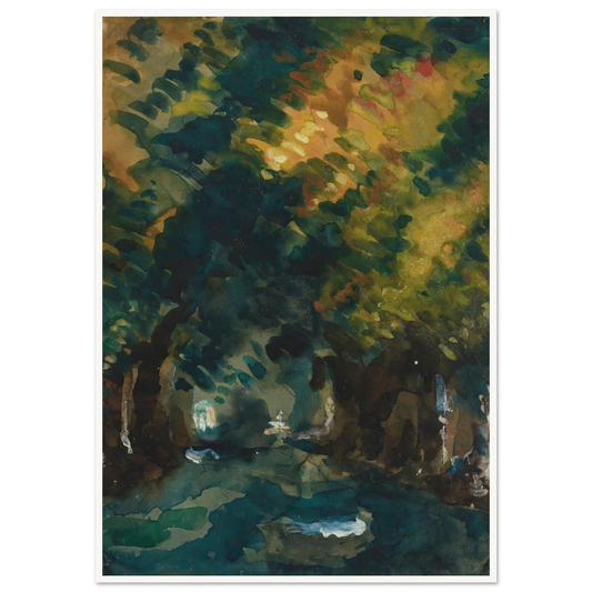 Une Allée (1865-1867) Art Print | Paul Cezanne - Framed Poster - 30x40 cm / 12x16″ - Black frame