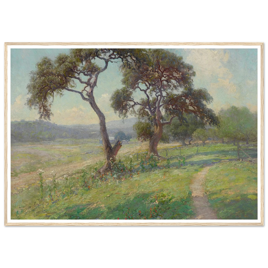 Untitled (Texas Hill Country Landscape) (circa 1915-1916) Art Print | Julian Onderdonk - Framed Poster - 30x40 cm / 12x16″ - Black frame
