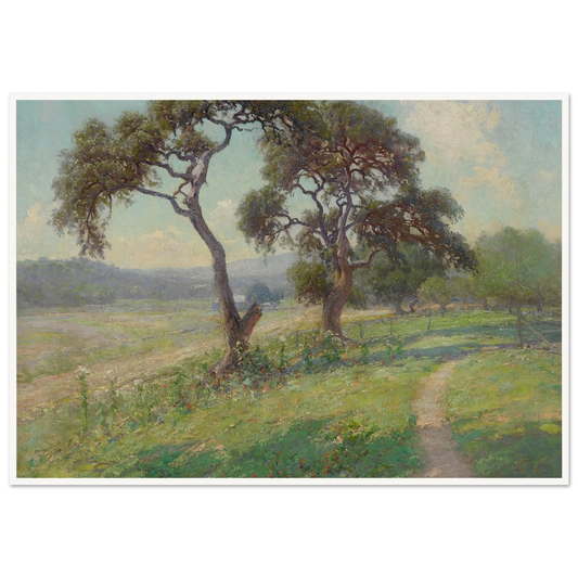 Untitled (Texas Hill Country Landscape) (circa 1915-1916) Art Print | Julian Onderdonk - Framed Poster - 30x40 cm / 12x16″ - Black frame