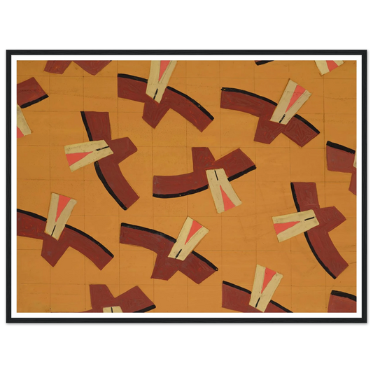 Untitled (Textile design no III) (circa 1925) Art Print | Frances Hodgkins - Framed Poster - 30x40 cm / 12x16″ - Black frame