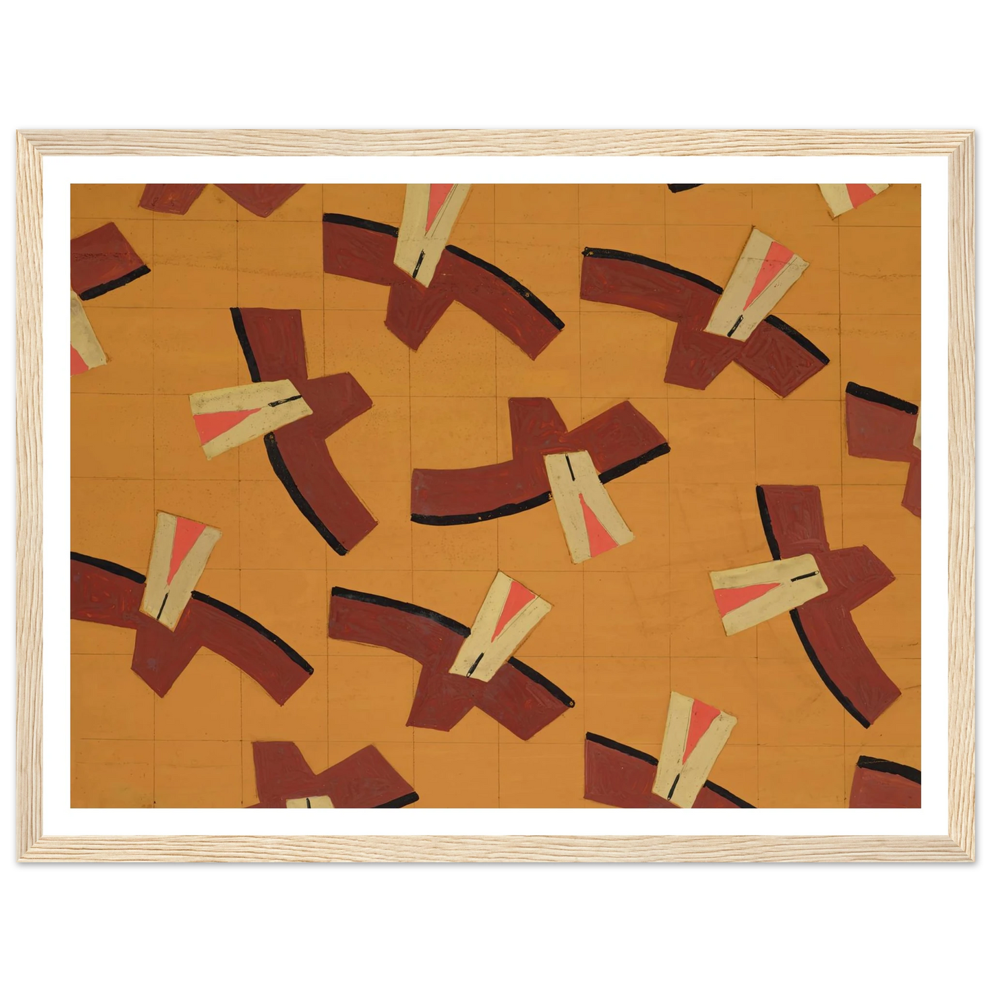 Untitled (Textile design no III) (circa 1925) Art Print | Frances Hodgkins - Framed Poster - 30x40 cm / 12x16″ - Black frame