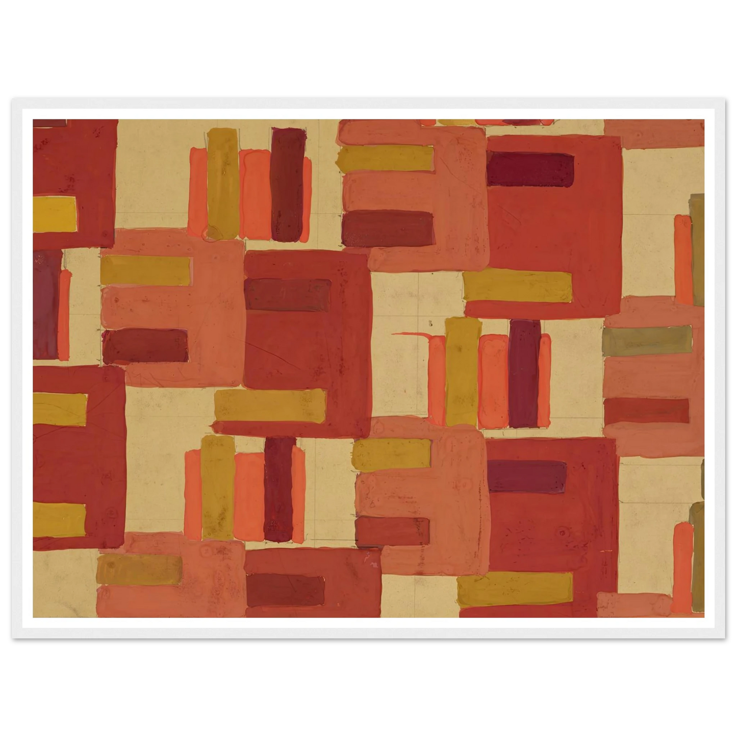 Untitled (Textile design no IV) (circa 1925) Art Print | Frances Hodgkins - Framed Poster - 30x40 cm / 12x16″ - Black frame