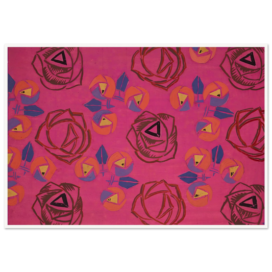 Untitled (Textile design no V) (circa 1925) Art Print | Frances Hodgkins - Framed Poster - 30x40 cm / 12x16″ - Black frame