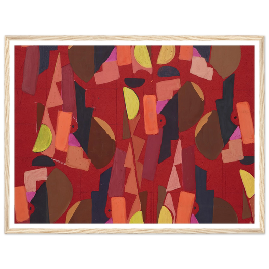 Untitled (Textile design no VI) (circa 1925) Art Print | Frances Hodgkins - Framed Poster - 30x40 cm / 12x16″ - Black frame