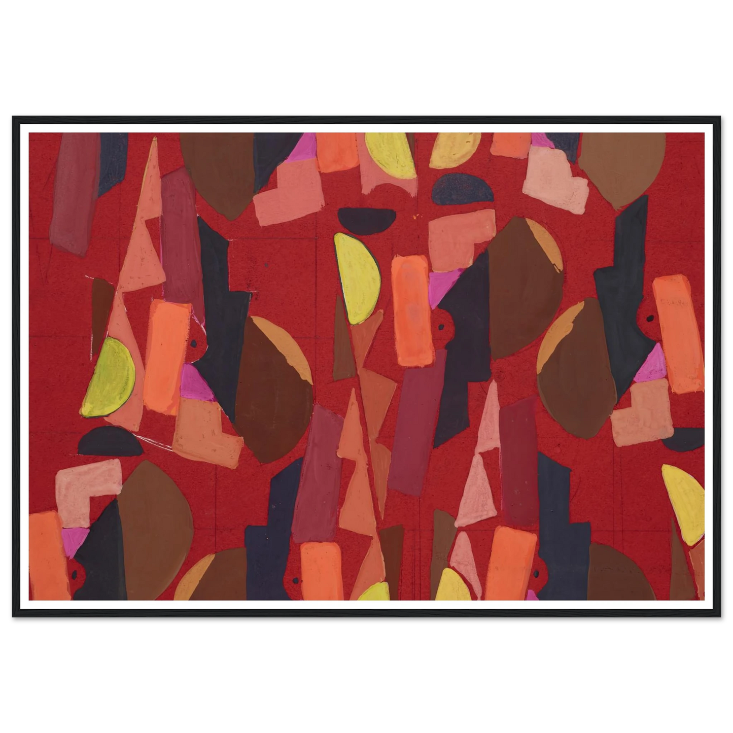 Untitled (Textile design no VI) (circa 1925) Art Print | Frances Hodgkins - Framed Poster - 30x40 cm / 12x16″ - Black frame