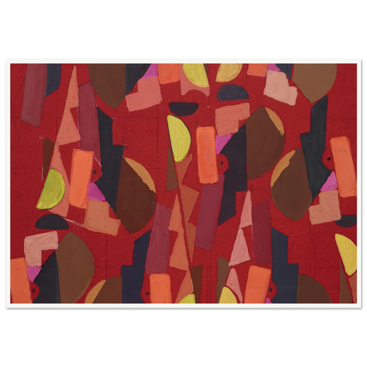 Untitled (Textile design no VI) (circa 1925) Art Print | Frances Hodgkins - Framed Poster - 30x40 cm / 12x16″ - Black frame