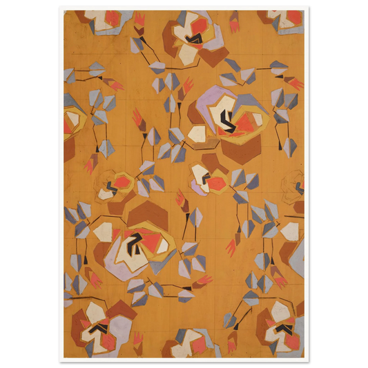 Untitled (Textile design no VII) (circa 1925) Art Print | Frances Hodgkins - Framed Poster - 30x40 cm / 12x16″ - Black frame