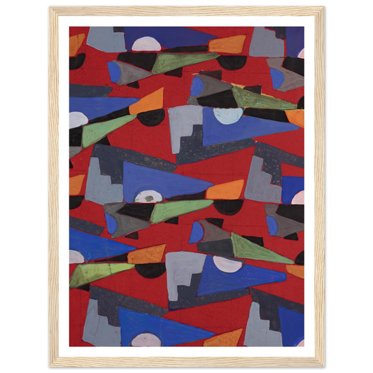 Untitled (Textile design no VIII) (circa 1925) Art Print | Frances Hodgkins - Framed Poster - 30x40 cm / 12x16″ - Black frame