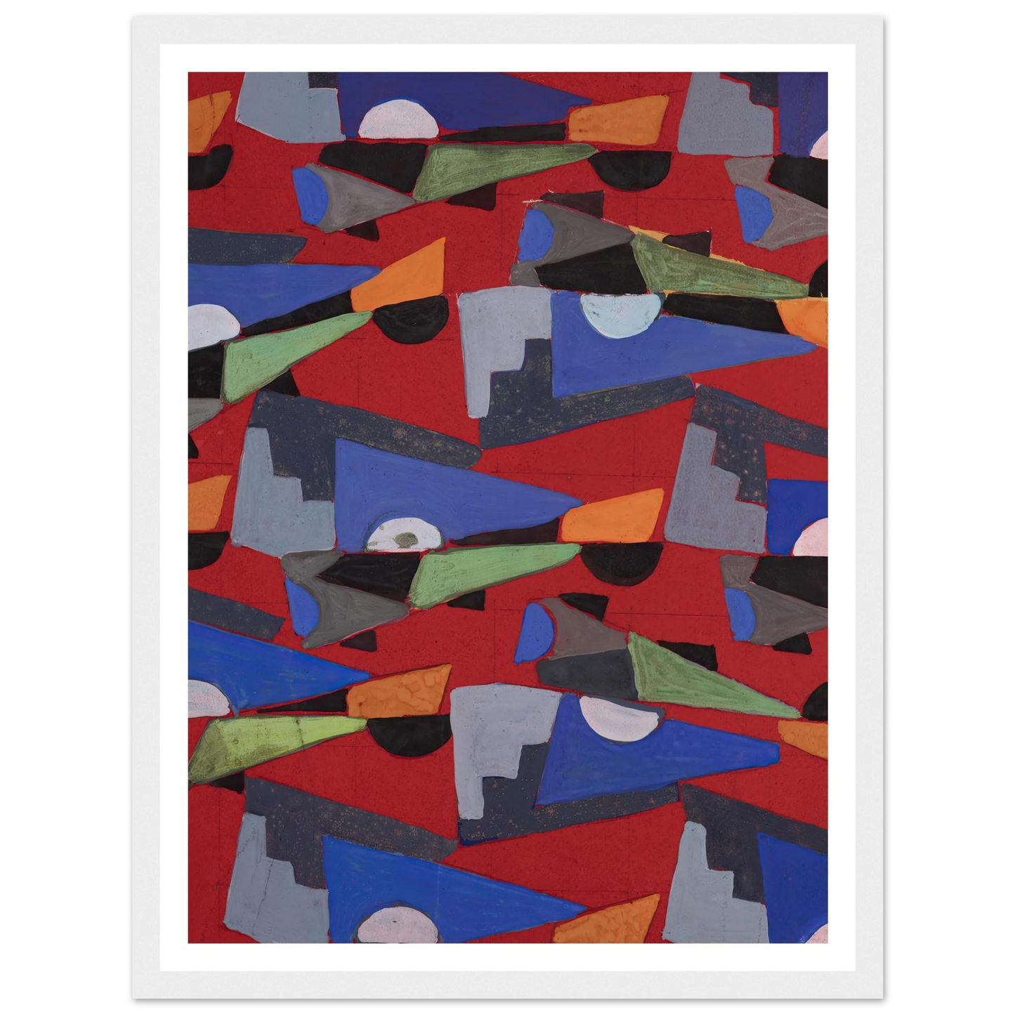 Untitled (Textile design no VIII) (circa 1925) Art Print | Frances Hodgkins - Framed Poster - 30x40 cm / 12x16″ - Black frame