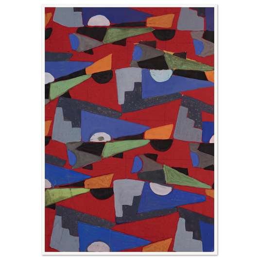 Untitled (Textile design no VIII) (circa 1925) Art Print | Frances Hodgkins - Framed Poster - 30x40 cm / 12x16″ - Black frame