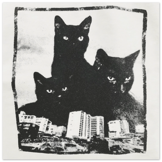 Urban Nocturne Felines - Framed Poster - 30x30 cm / 12x12″ - Black frame