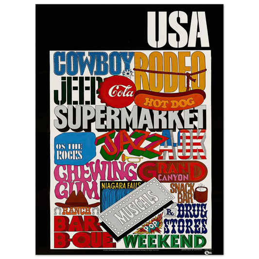 USA Art Print | US Information Agency - Framed Poster - 30x40 cm / 12x16″ - Black frame