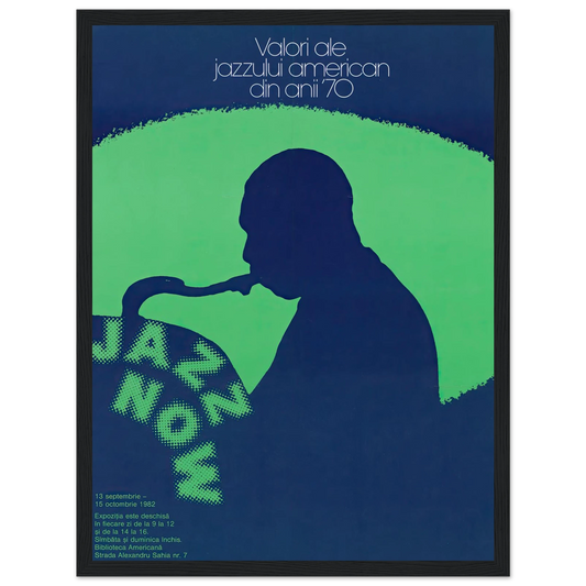 Valori ale jazzului american din anii ’70 Art Print | US Information Agency - Framed Poster - 30x40 cm / 12x16″ - Black frame