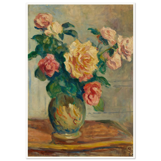 Vase de fleurs Art Print | Maximilien Luce - Framed Poster - 30x40 cm / 12x16″ - Black frame
