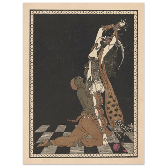 Vaslav Nijinsky and Ida Rubinstein in Schéhérazade (1913) Art Print | George Barbier - Framed Poster - 30x40 cm / 12x16″ - Black frame