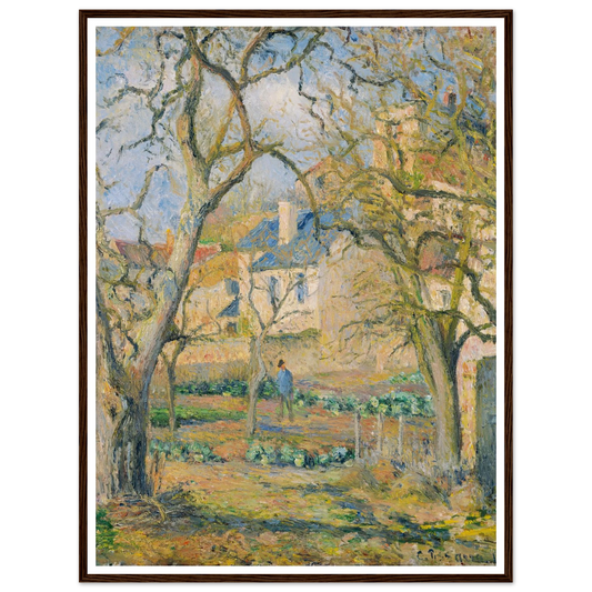 Vegetable Garden (1878) Art Print | Camille Pissarro - Framed Poster - 30x40 cm / 12x16″ - Black frame