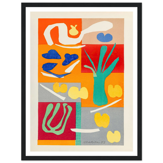Végétaux (1952) Art Print | Henri Matisse - Framed Poster - 30x40 cm / 12x16″ - Black frame