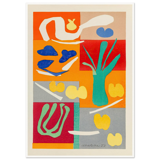 Végétaux (1952) Art Print | Henri Matisse - Framed Poster - 30x40 cm / 12x16″ - Black frame
