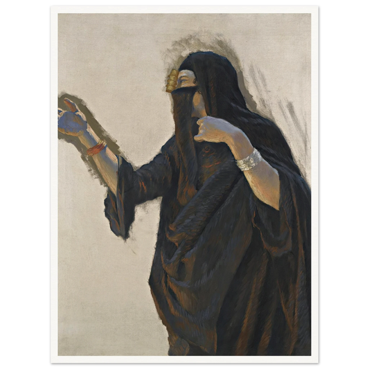 Veiled Lady Art Print | Ludwig Deutsch - Framed Poster - 30x40 cm / 12x16″ - Black frame