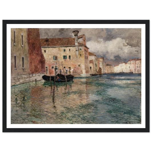 Venice (circa 1899) Art Print | Frits Thaulow - Framed Poster - 30x40 cm / 12x16″ - Black frame