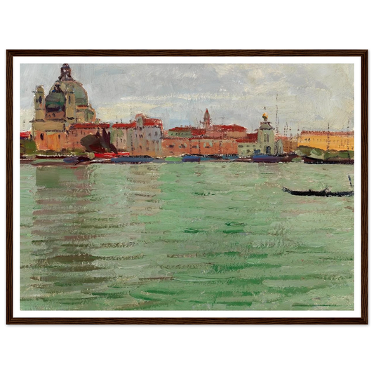 Venice, Santa Maria della Salute and Campanile di San Marco (c. 1922) Art Print | Carl Moll - Framed Poster - 30x40 cm / 12x16″ - Black frame