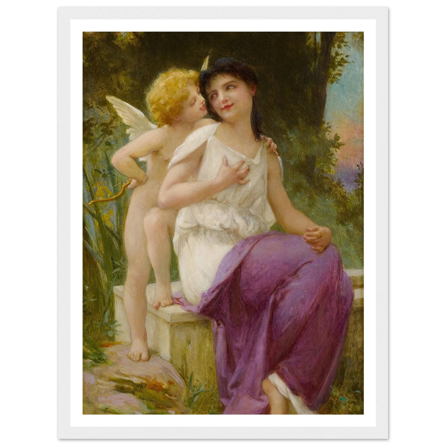 Vénus et l’Amour Art Print | Guillaume Seignac - Framed Poster - 30x40 cm / 12x16″ - Black frame