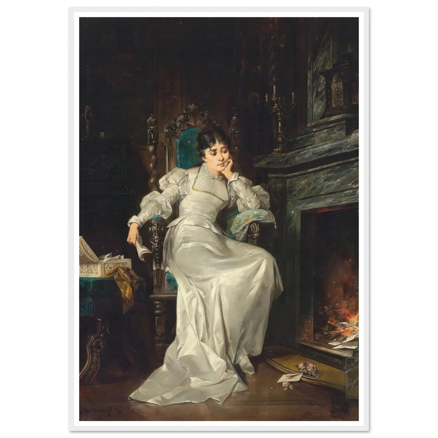 Verlorene Liebe Art Print | Carl Schweninger Jr - Framed Poster - 30x40 cm / 12x16″ - Black frame