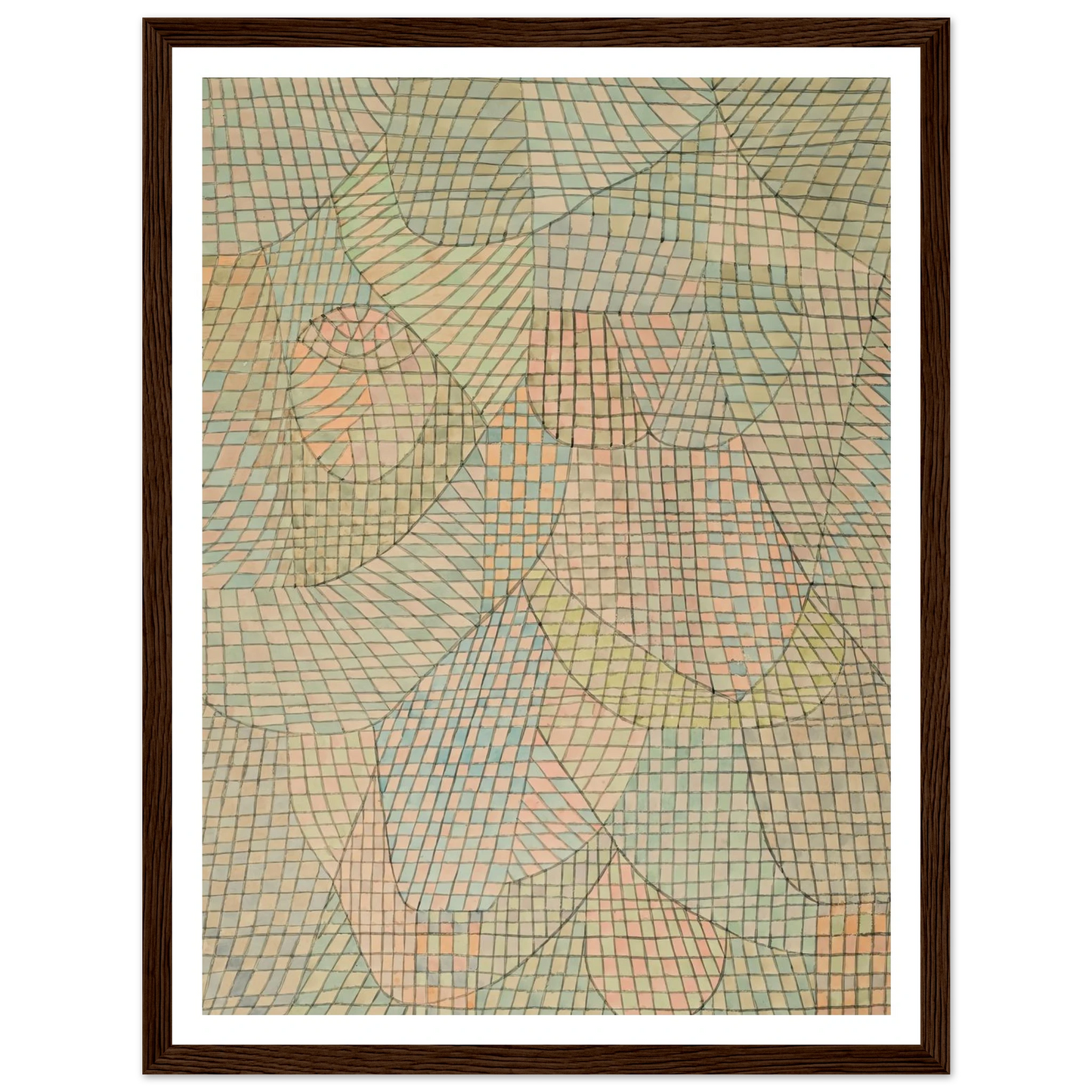 Verschleiertes (1934) Art Print | Paul Klee - Framed Poster - 30x40 cm / 12x16″ - Black frame
