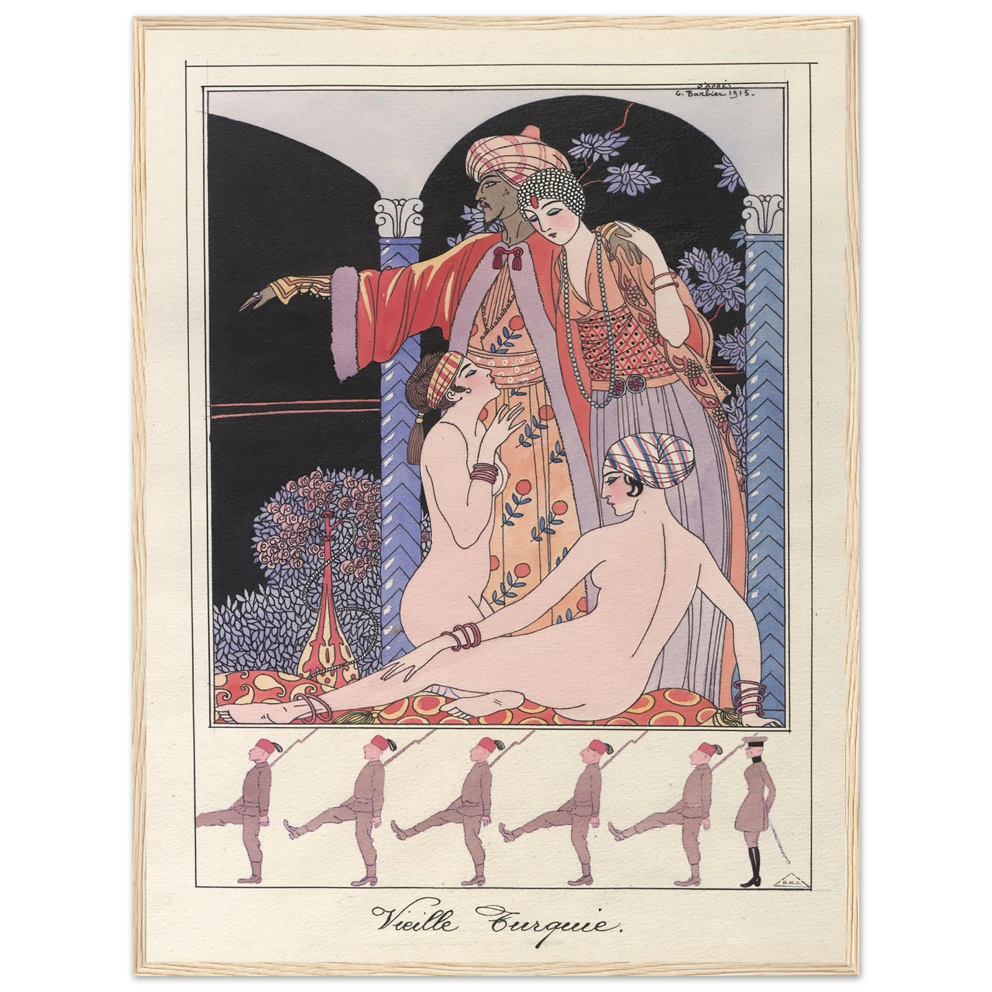 Vieille Turquie (Dans le sérail) (1914-1915) Art Print | George Barbier - Framed Poster - 30x40 cm / 12x16″ - Black frame
