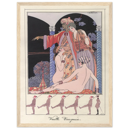 Vieille Turquie (Dans le sérail) (1914-1915) Art Print | George Barbier - Framed Poster - 30x40 cm / 12x16″ - Black frame